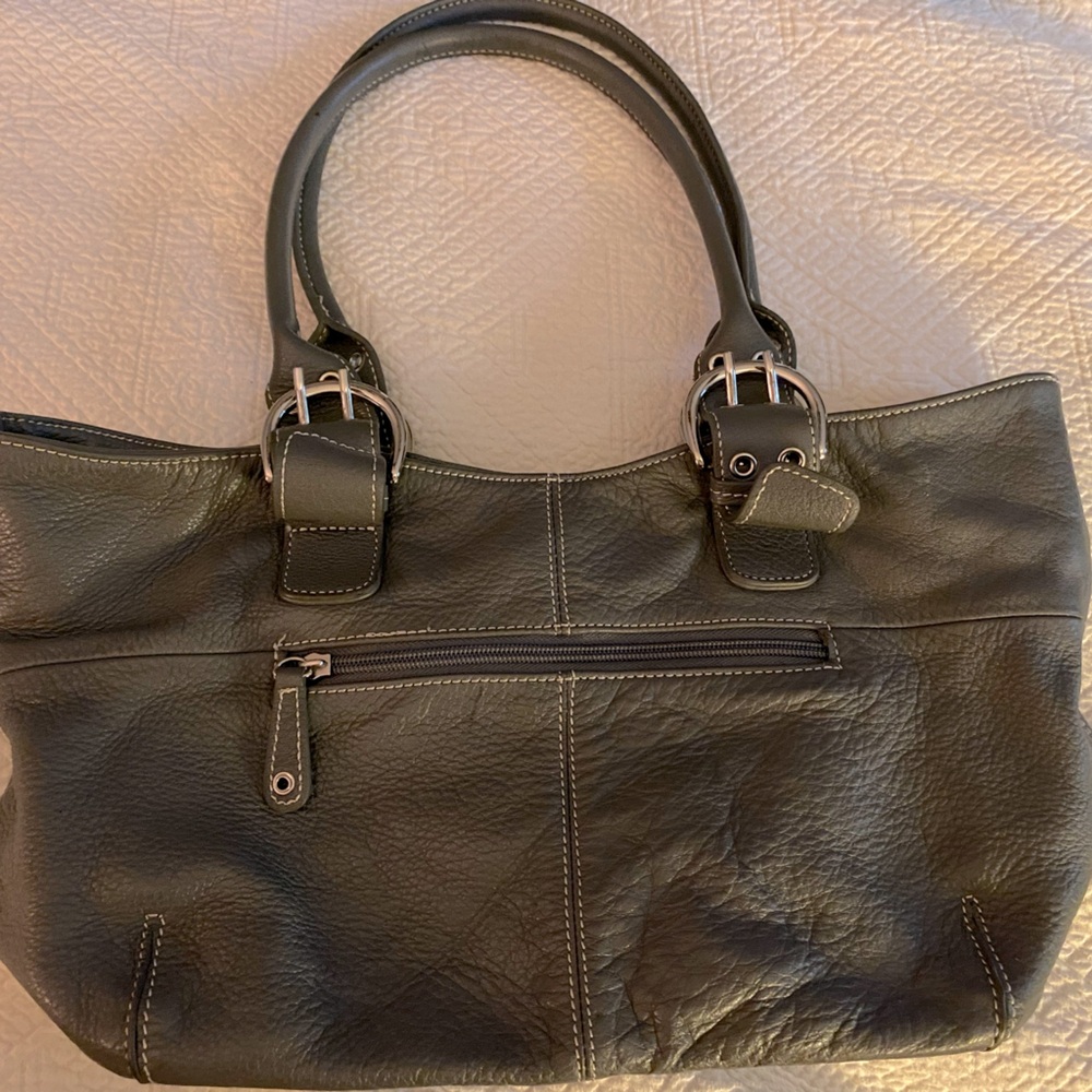 Tignanello Grey leather shoulder bag